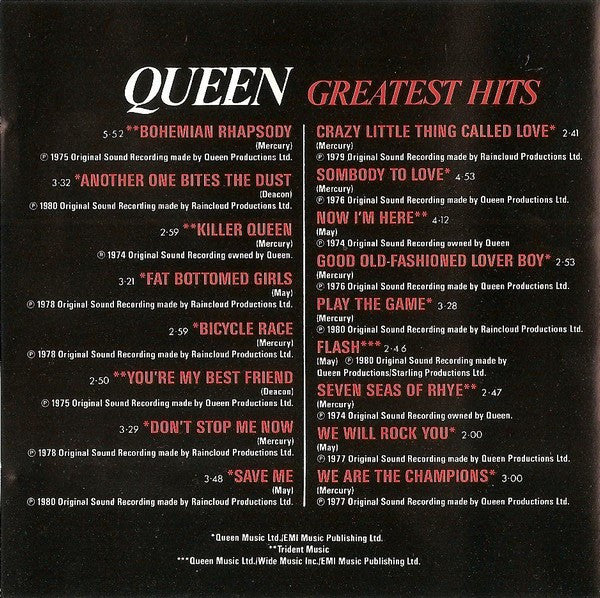 Queen : Greatest Hits (CD, Comp, RE)