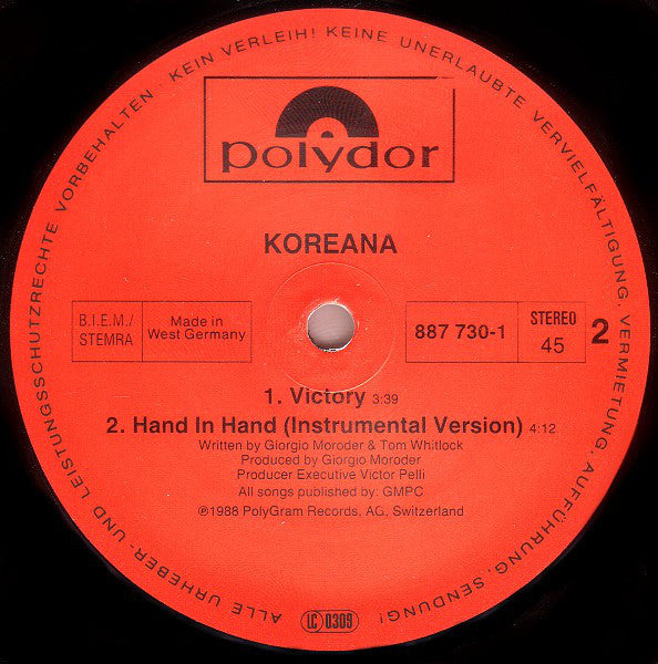 Koreana : Hand In Hand (12", Maxi)