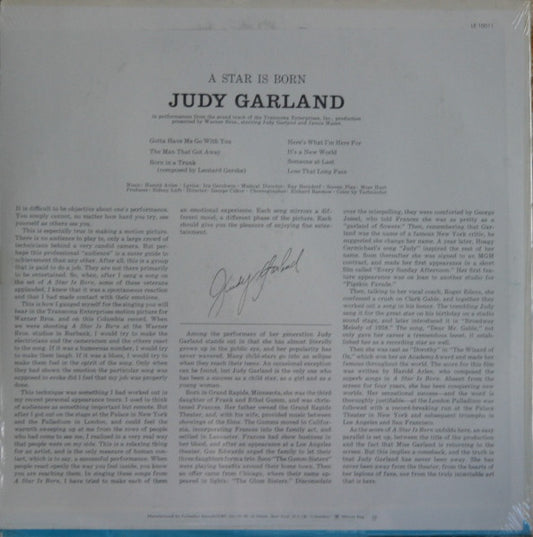 Judy Garland : A Star Is Born (LP, Album, RE)