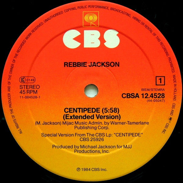 Rebbie Jackson : Centipede (12", Maxi)