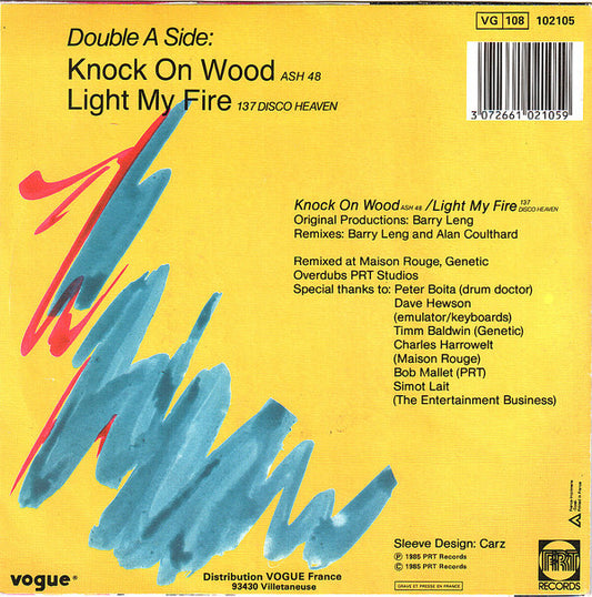 Amii Stewart : Knock On Wood / Light My Fire (New Remix) (7", Single)
