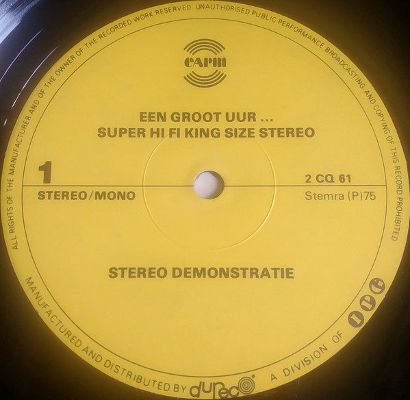 Various : Een Groot Uur Super Hi Fi King Size Stereo. Stereo Demonstratie - Filmmuziek Geluiden (2xLP)
