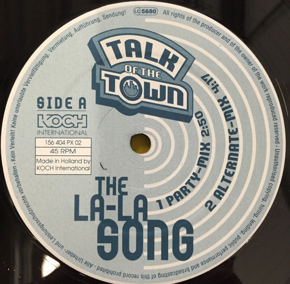 Talk Of The Town : The La-La Song (12")