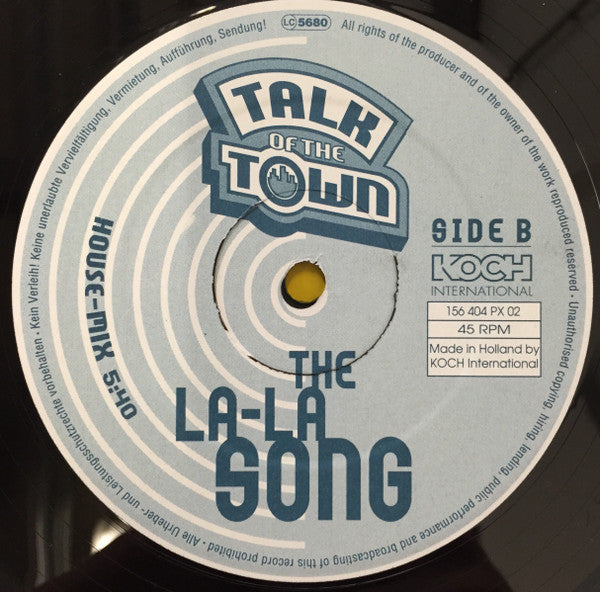 Talk Of The Town : The La-La Song (12")