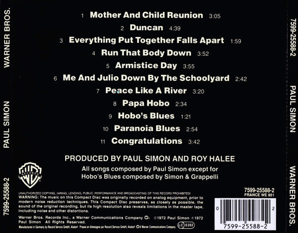 Paul Simon : Paul Simon (CD, Album, RE)