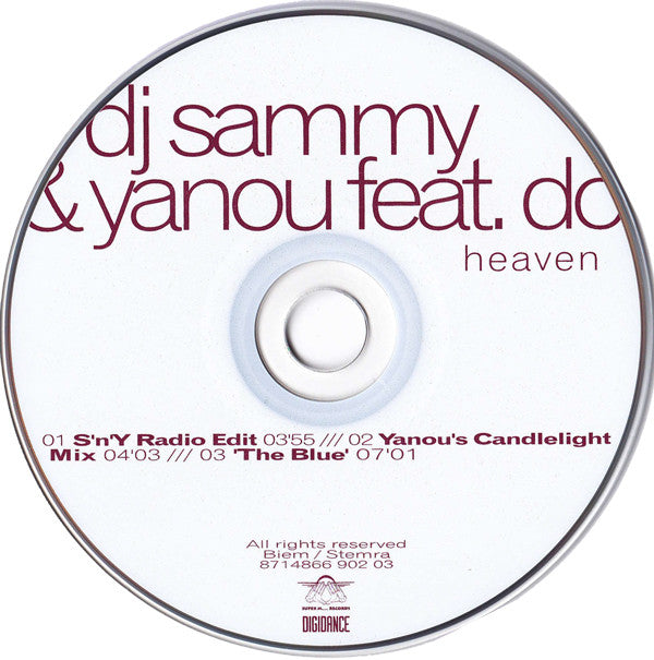 DJ Sammy & Yanou Feat. Do : Heaven (CD, Single)