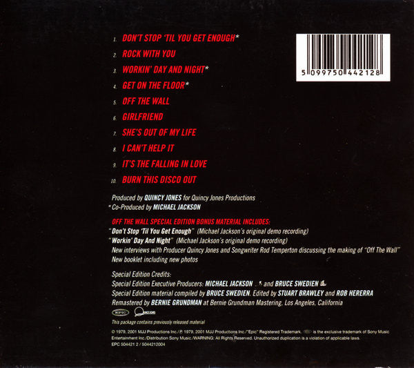 Michael Jackson : Off The Wall (CD, Album, RE, RM, S/Edition, Sli)