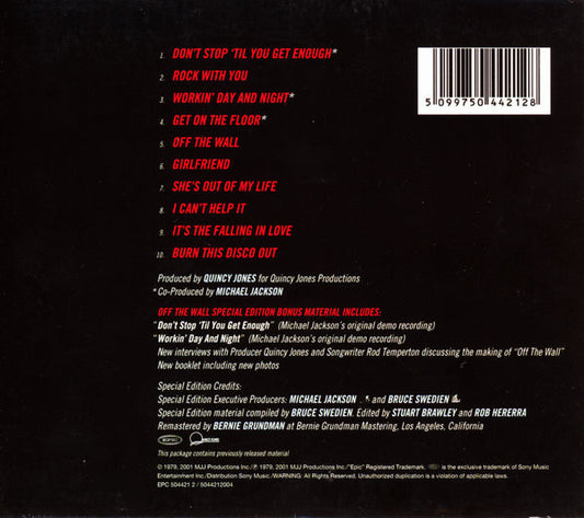 Michael Jackson : Off The Wall (CD, Album, RE, RM, S/Edition, Sli)