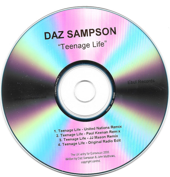 Daz Sampson : Teenage Life (CDr, Single, Promo)