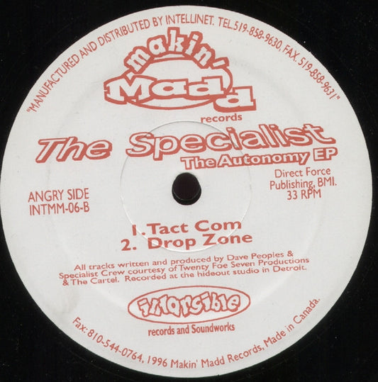 The Specialist (6) : The Autonomy EP (12", EP)