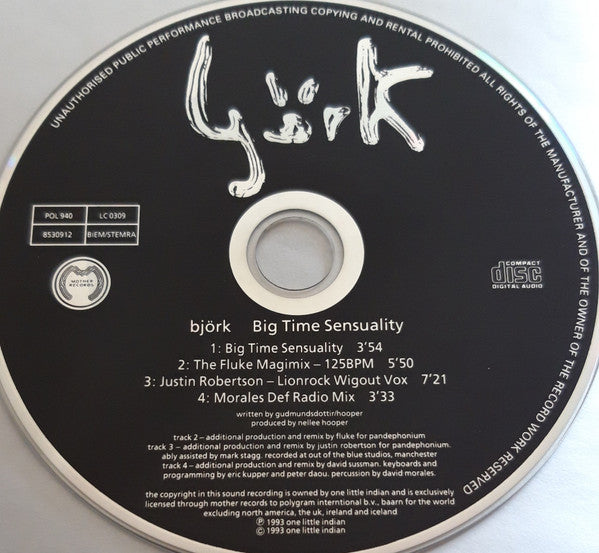 Björk : Big Time Sensuality (CD, Maxi)