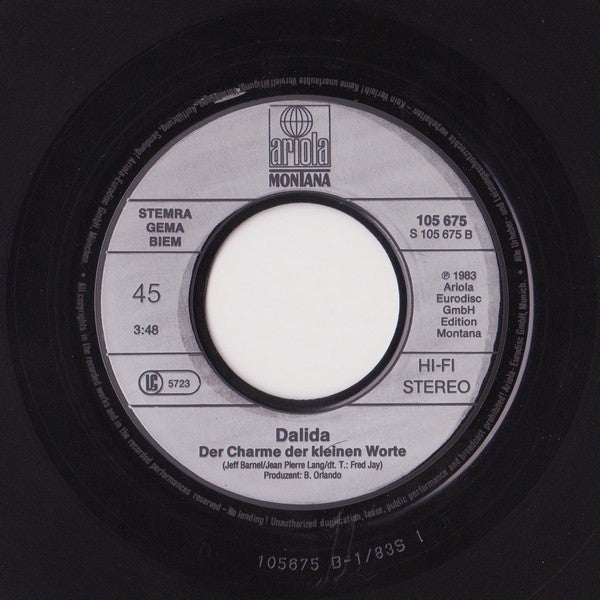 Dalida : Buona Sera Phantasie / Der Charme Der Kleinen Worte (7", Single)