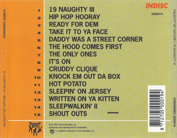 Naughty By Nature : 19 Naughty III (CD, Album)