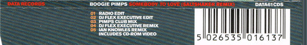 The Boogie Pimps : Somebody To Love (Saltshaker Remix) (CD, Single, Enh)