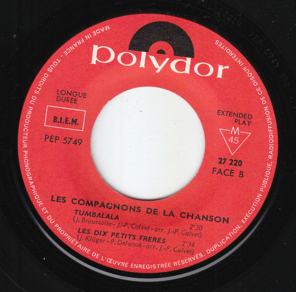 Les Compagnons De La Chanson : La Costa Brava (7", EP, Mono)