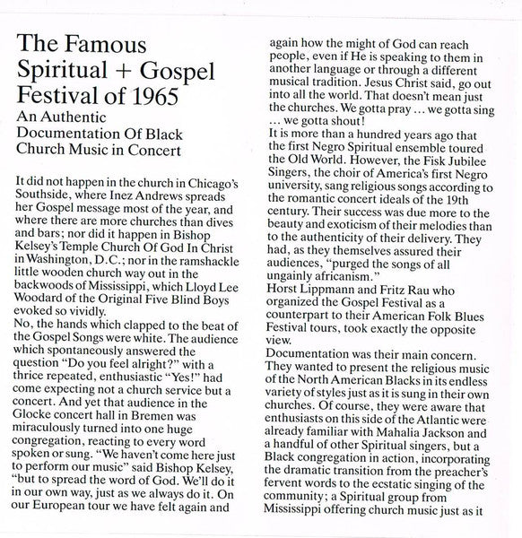 Various : The Famous Spiritual + Gospel Festival 1965 (CD, Album, RE)