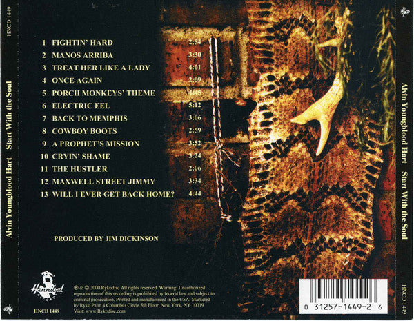 Alvin Youngblood Hart : Start With The Soul  (CD, Album)