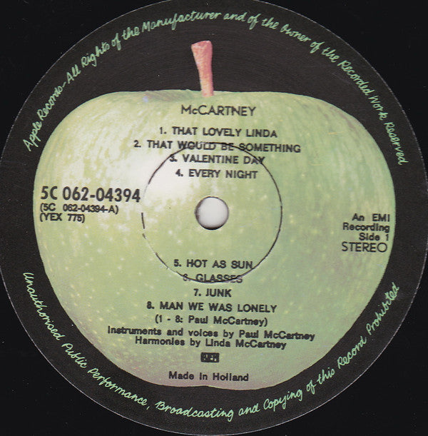 Paul McCartney : McCartney (LP, Album, RE, Gat)