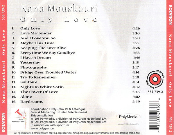 Nana Mouskouri : Only Love (CD, Comp, RE)