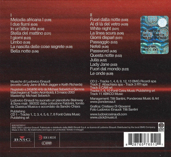 Ludovico Einaudi : La Scala: Concert 03 03 03 (2xCD, Album, Dig)