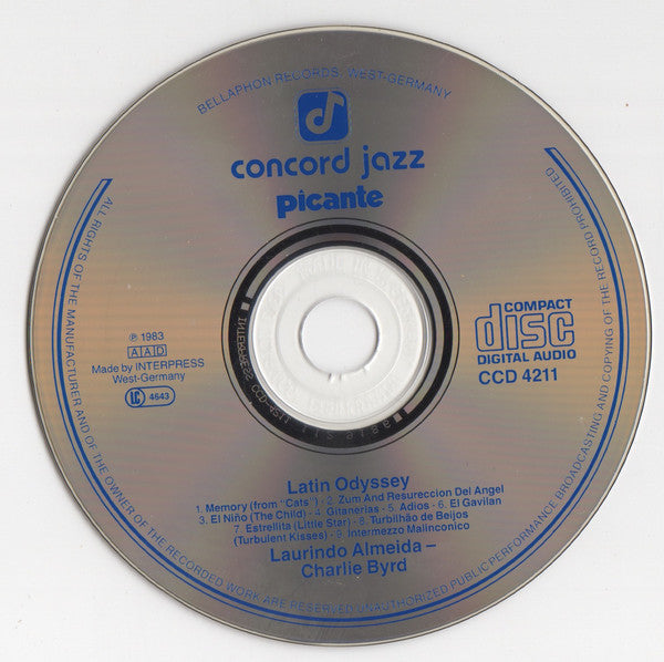 Laurindo Almeida - Charlie Byrd : Latin Odyssey (CD, Album, RE)