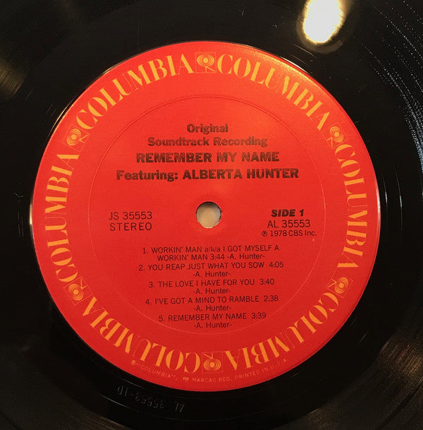 Alberta Hunter : Remember My Name (Original Soundtrack Recording) (LP, Album)