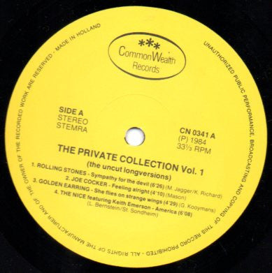 Various : The Private Collection Vol. 1 - The Uncut Long Versions (2xLP, Comp)