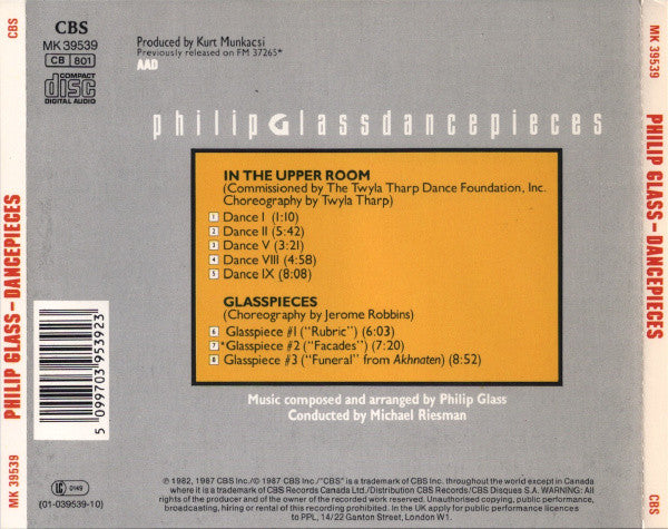 Philip Glass : DancePieces (CD, Album, Emp)