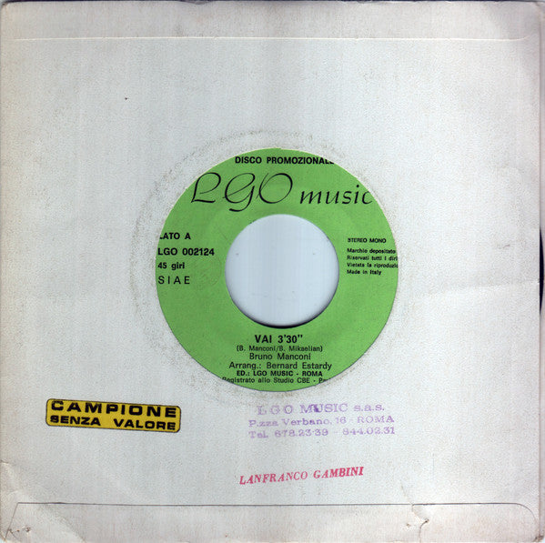 Bruno Manconi : Vai  (7", Promo)