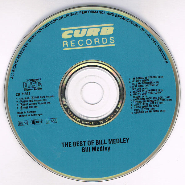 Bill Medley : The Best Of Bill Medley (CD, Comp)