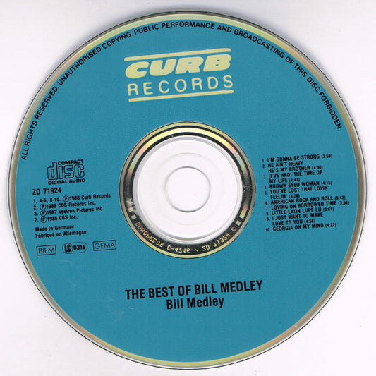 Bill Medley : The Best Of Bill Medley (CD, Comp)