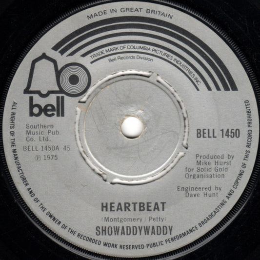 Showaddywaddy : Heartbeat (7", Single)