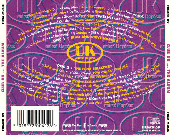 Biko, Steve Harvey (3) & Firm Selectors : Club UK - The Album (2xCD, Comp, Mixed)