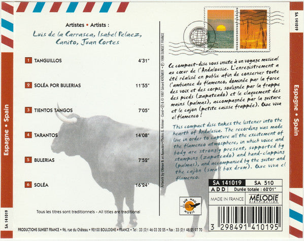 Cuadro Luis De La Carrasca : Flamenco Espagne • Spain (CD, Comp)