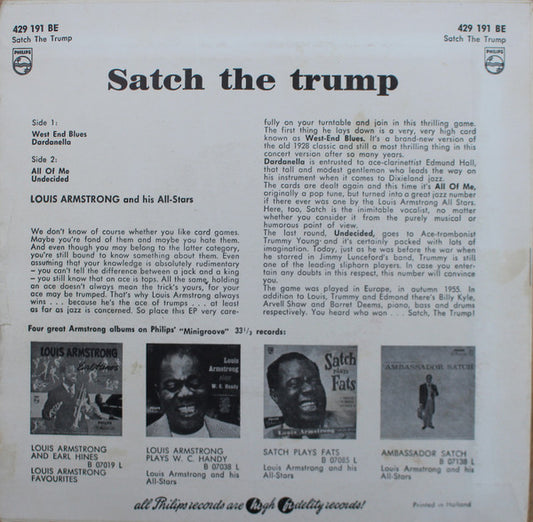 Louis Armstrong And His All-Stars : Satch The Trump (7", EP)