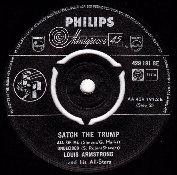 Louis Armstrong And His All-Stars : Satch The Trump (7", EP)
