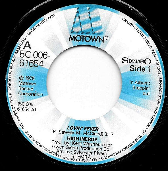 High Inergy : Lovin' Fever (7")