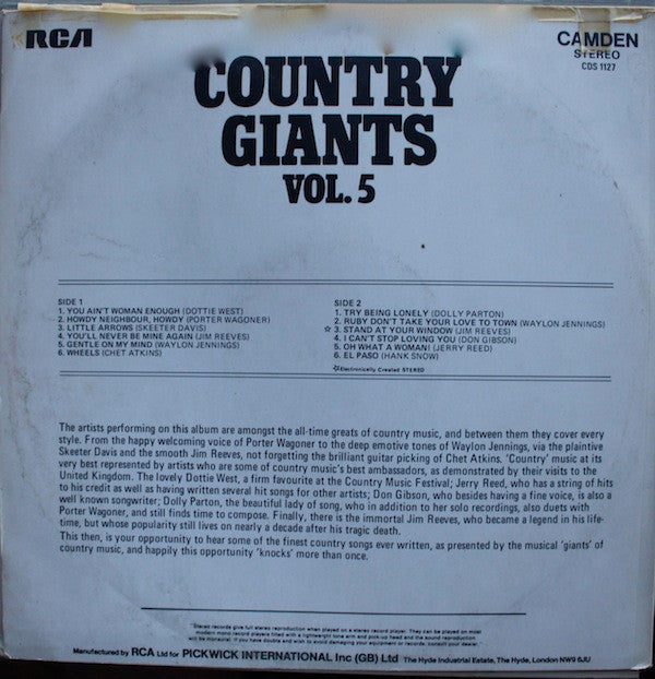 Various : Country Giants Vol. 5 (LP, Comp)