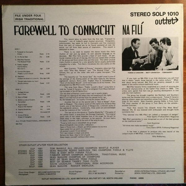 Na Filí : Farewell To Connacht (LP)