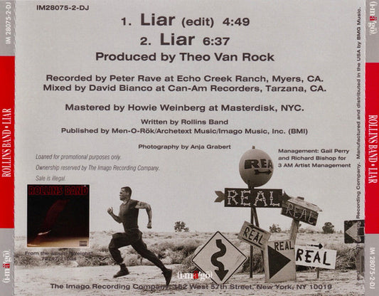 Rollins Band : Liar (CD, Single, Promo)
