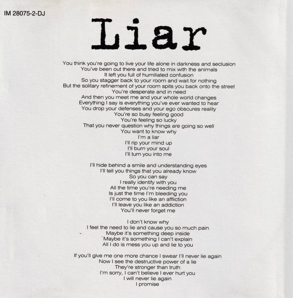 Rollins Band : Liar (CD, Single, Promo)