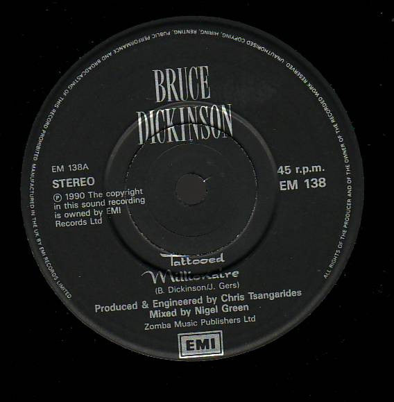 Bruce Dickinson : Tattooed Millionaire (7", Single, Car)
