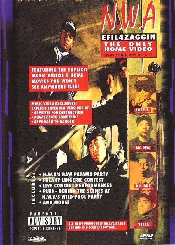 N.W.A. : Efil4zaggin: The Only Home Video Spend An Hour With N.W.A! (DVD-V, PAL)