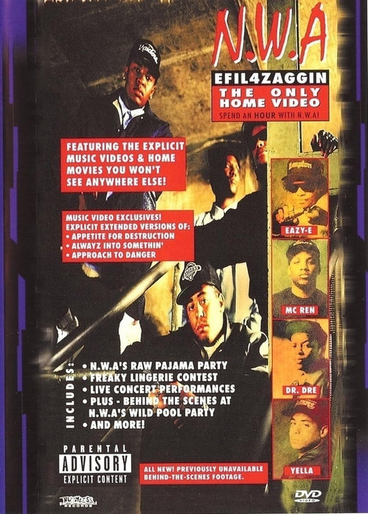 N.W.A. : Efil4zaggin: The Only Home Video Spend An Hour With N.W.A! (DVD-V, PAL)
