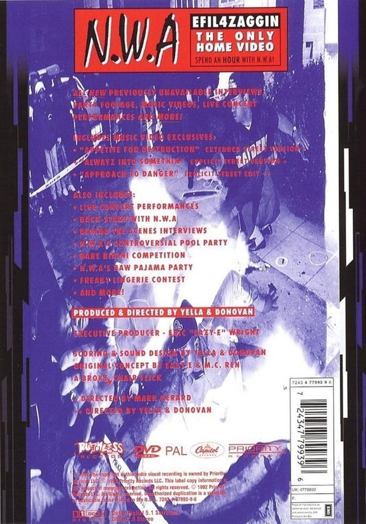 N.W.A. : Efil4zaggin: The Only Home Video Spend An Hour With N.W.A! (DVD-V, PAL)