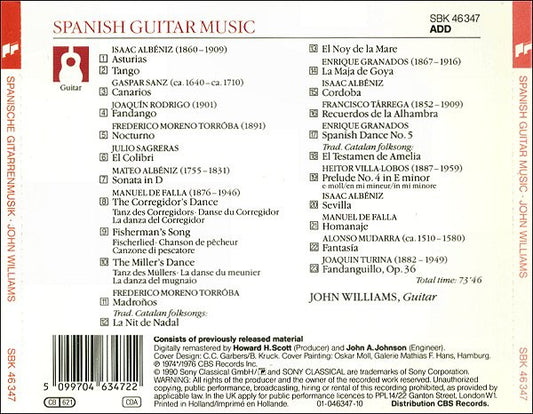 John Williams (7) : Spanish Guitar Music (CD, Comp, RE, RM)