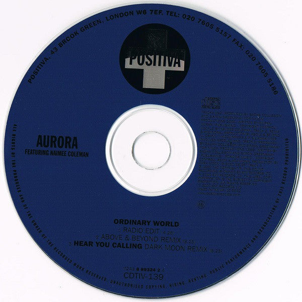 Aurora Featuring Naimee Coleman : Ordinary World (CD, Single)