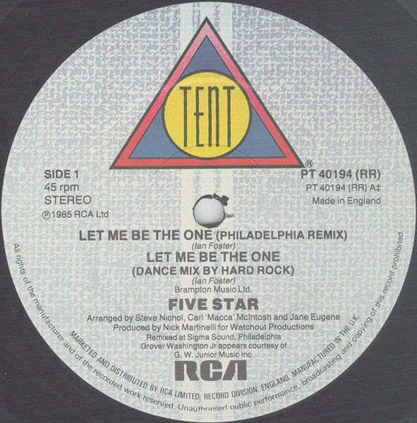 Five Star : Let Me Be The One (12", Single)
