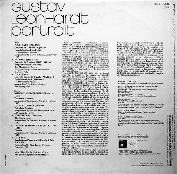 Gustav Leonhardt : Gustav Leonhardt Portrait (LP, Comp)