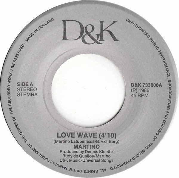 Martino (9) : Love Wave (7", Single)